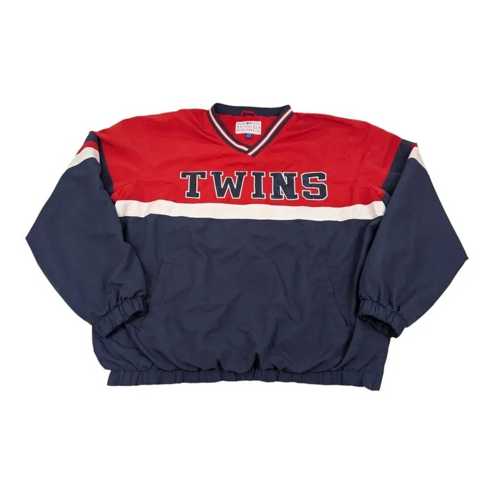 Minnesota Twins MLB Baseball Logo‎ Red White & Blue XL Pullover Jacket Lined